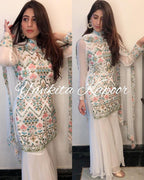 Embroidered Georgette Kurti Palazzo