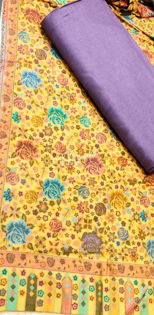 Beautiful Pashmina Suit with Jamawar Shawls