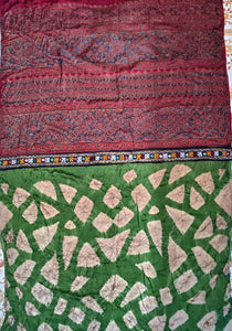 Ajrakh Hand Block Print, Natural Dye Sarees
