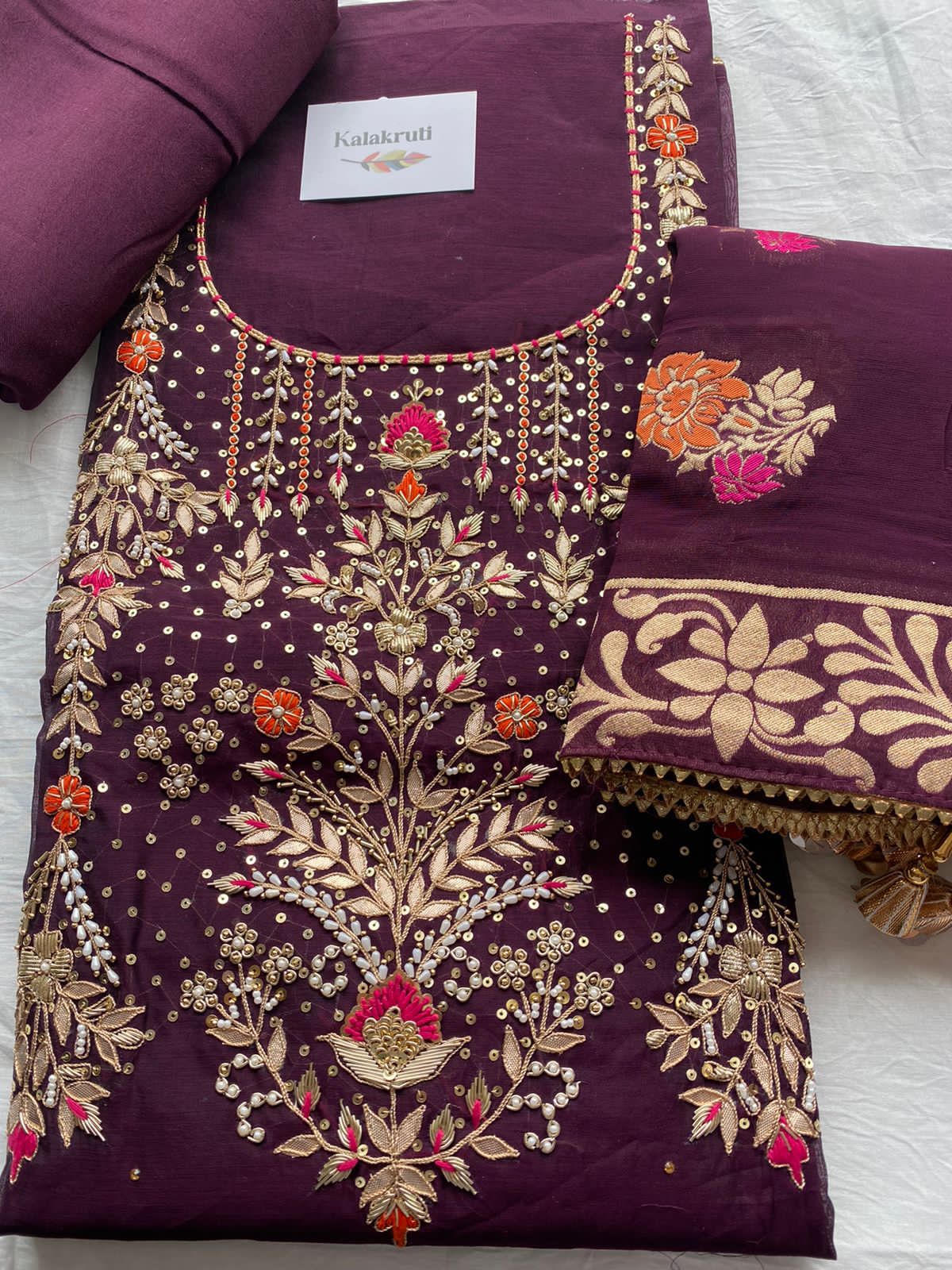 Embroidered Chanderi Suits