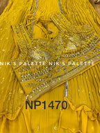 Pretty Georgette crop top with double layered skirt