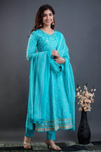 Beautiful Cotton Anarkali Set with Gota