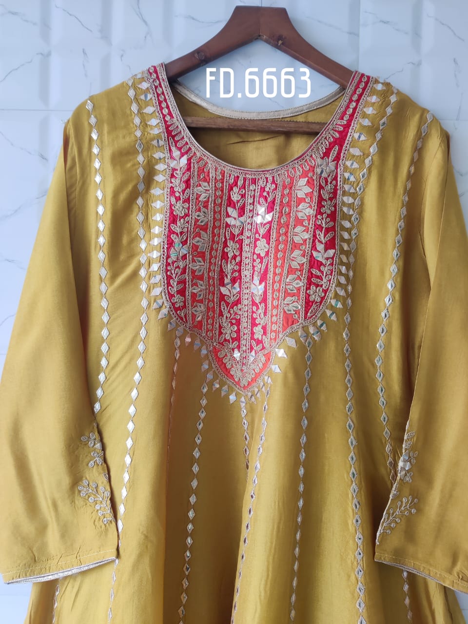 Upada Silk Short Anarkali with Salwar