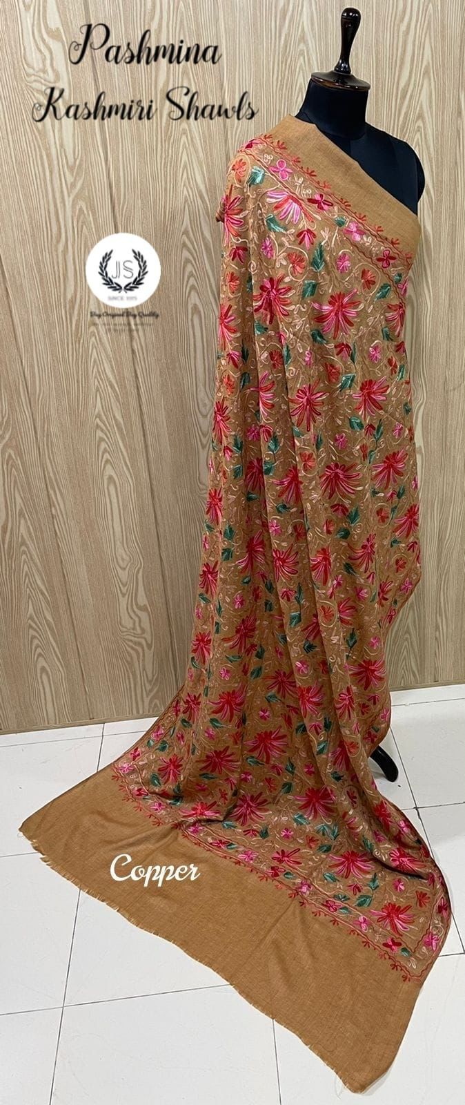 Pure Wool Embroidered Kashmiri Shawls