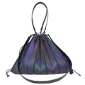 Reflective Leather Drawstring Tote Bag