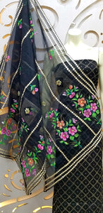 Beautiful Chinnon Shirt Organza Dupatta Shantoon Bottom