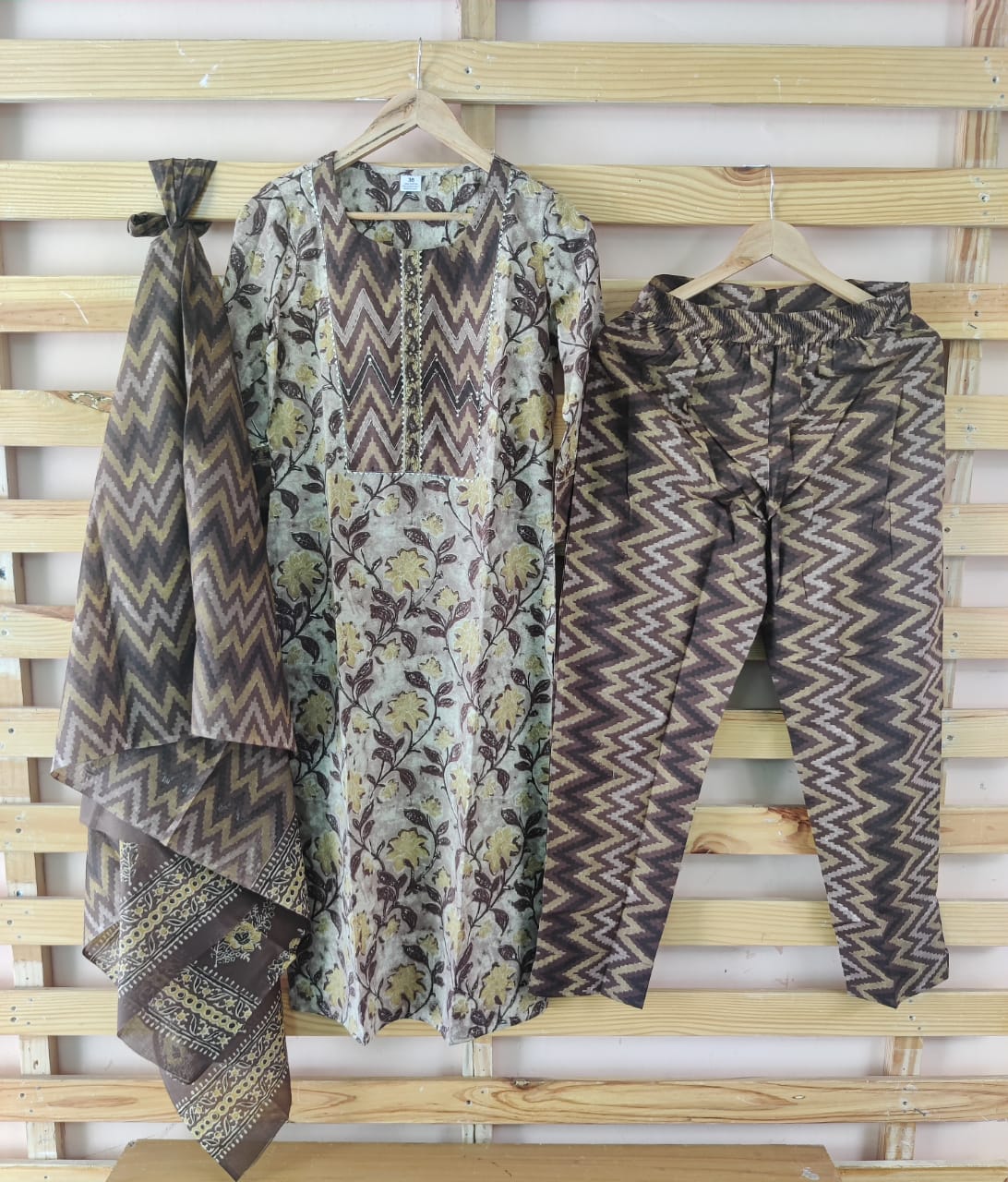 Handblock Cotton Shirt with Pant