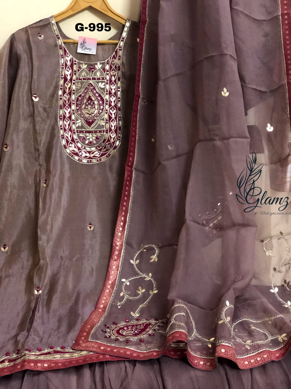 Embroidered Kurti Gota Garara Set