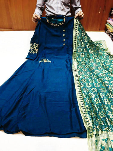 Dola Silk Gowns with Fancy Dupatta