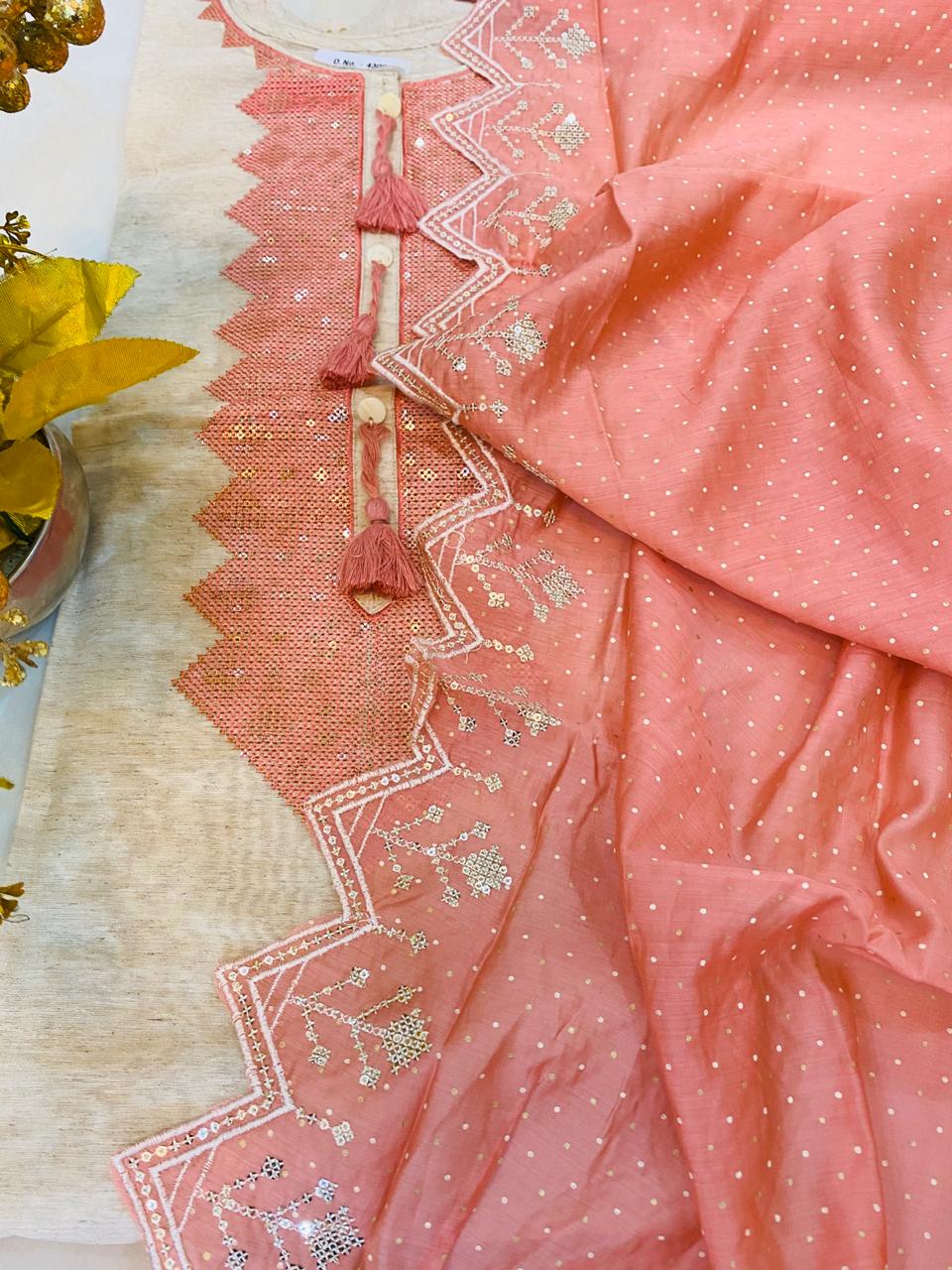 Khadi Chanderi Semi-stitched