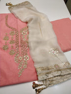 Chanderi Shirt with Zardozi work and Shantoon Bottom