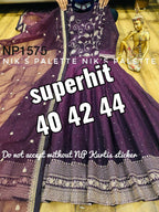 Viscose Modal Chanderi Anarkali with badla work
