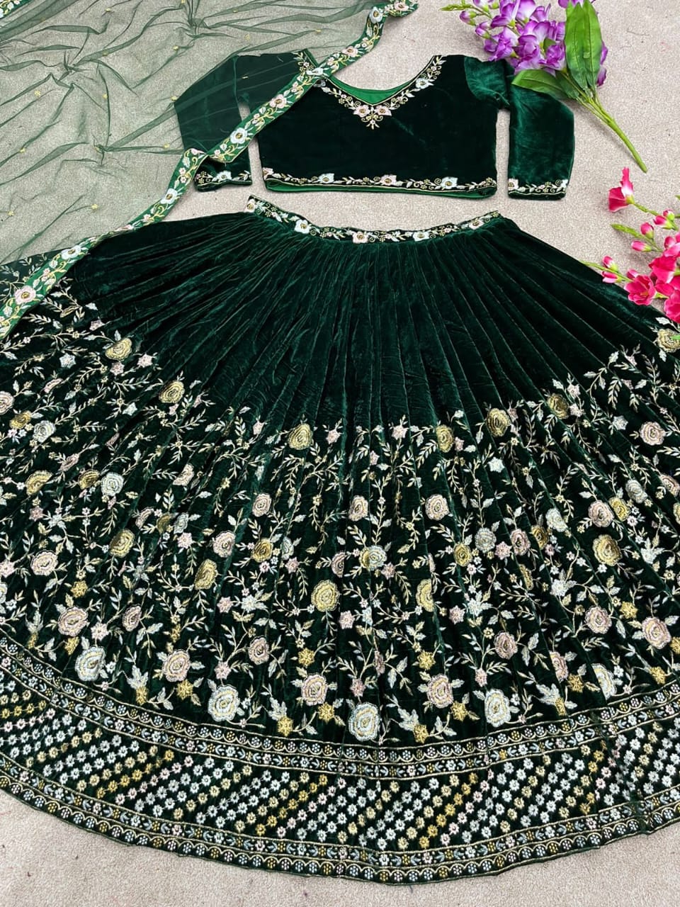 Bridal Viscose Velvet Lehenga Choli