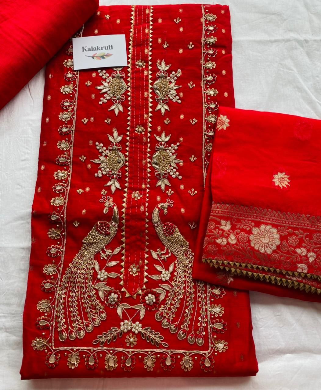 Embroidered Chanderi Suits