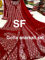 Chikankari Anarkali Sharara with gotta patti work