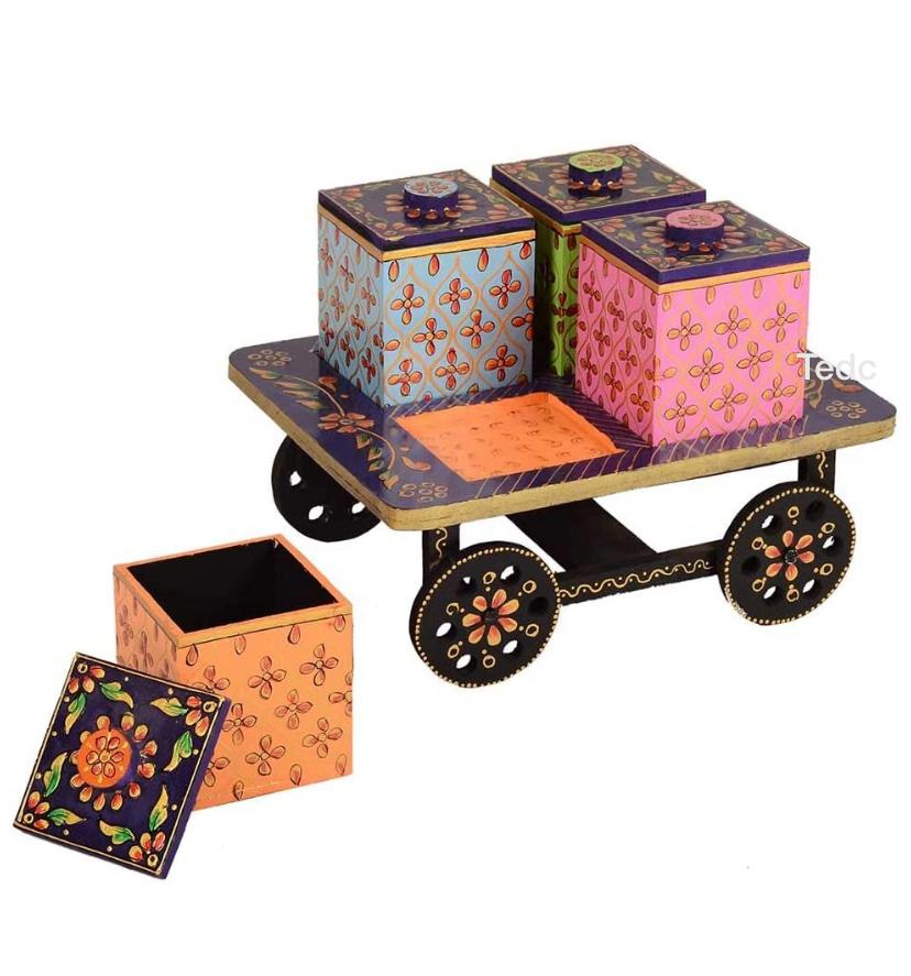 Dry fruit cart with 4 boxes