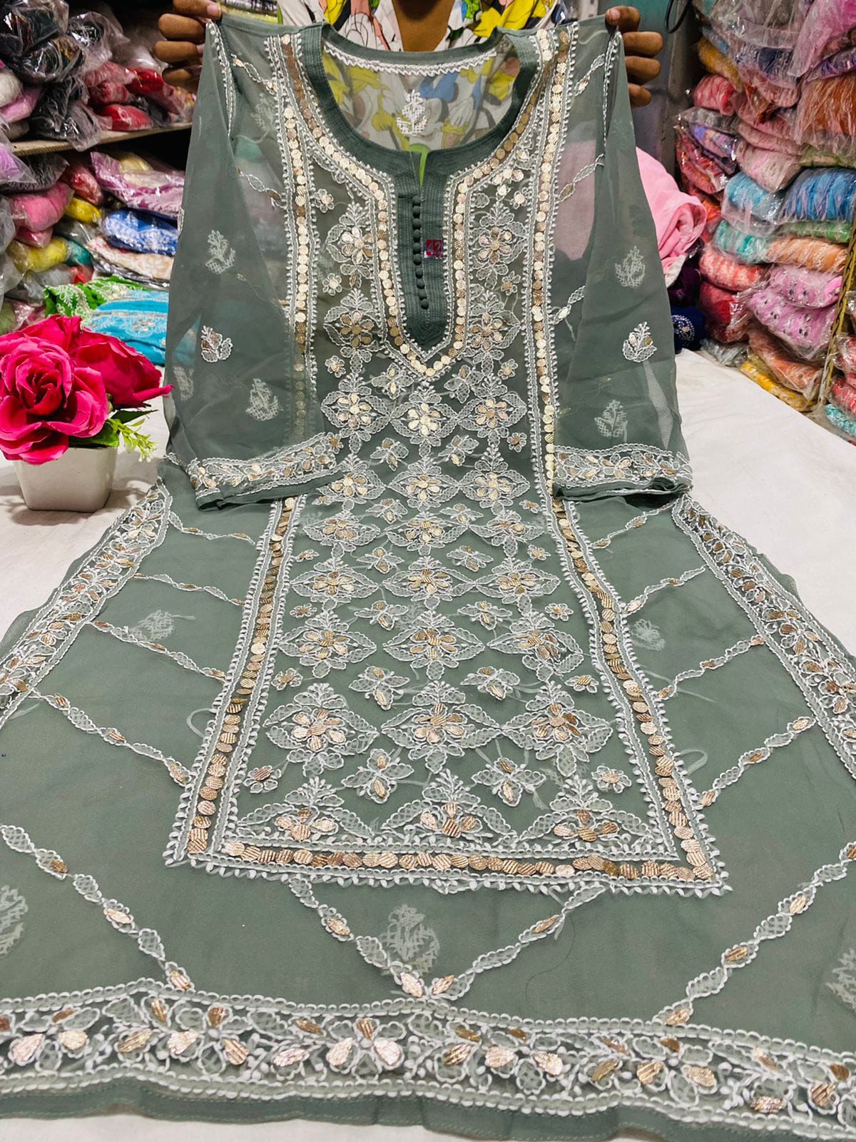 Chikankari Gota Work Kurtis