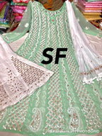 Chikankari Anarkali Sharara with gotta patti work