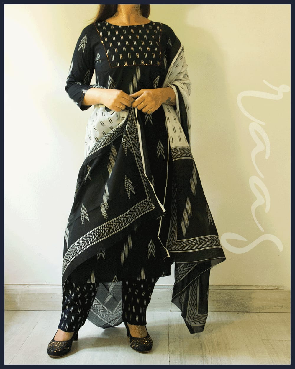 Cotton Block-print Kurta with Pant