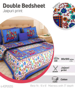 Jaipuri Style Cotton Double Bedsheets Vol 6