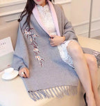 Embroidery Sleeves Poncho/Shawl