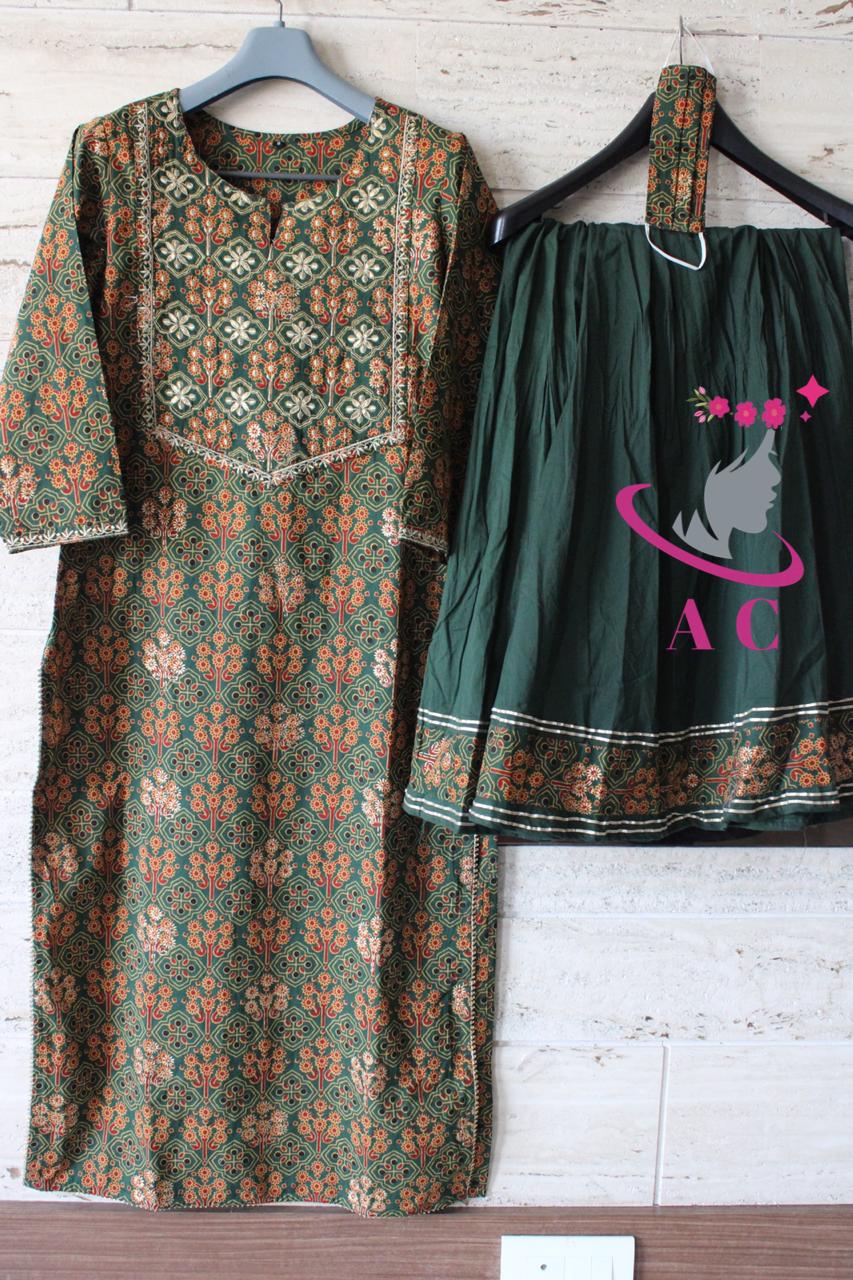 Cotton Printed Stitched Shirt with Palazzo