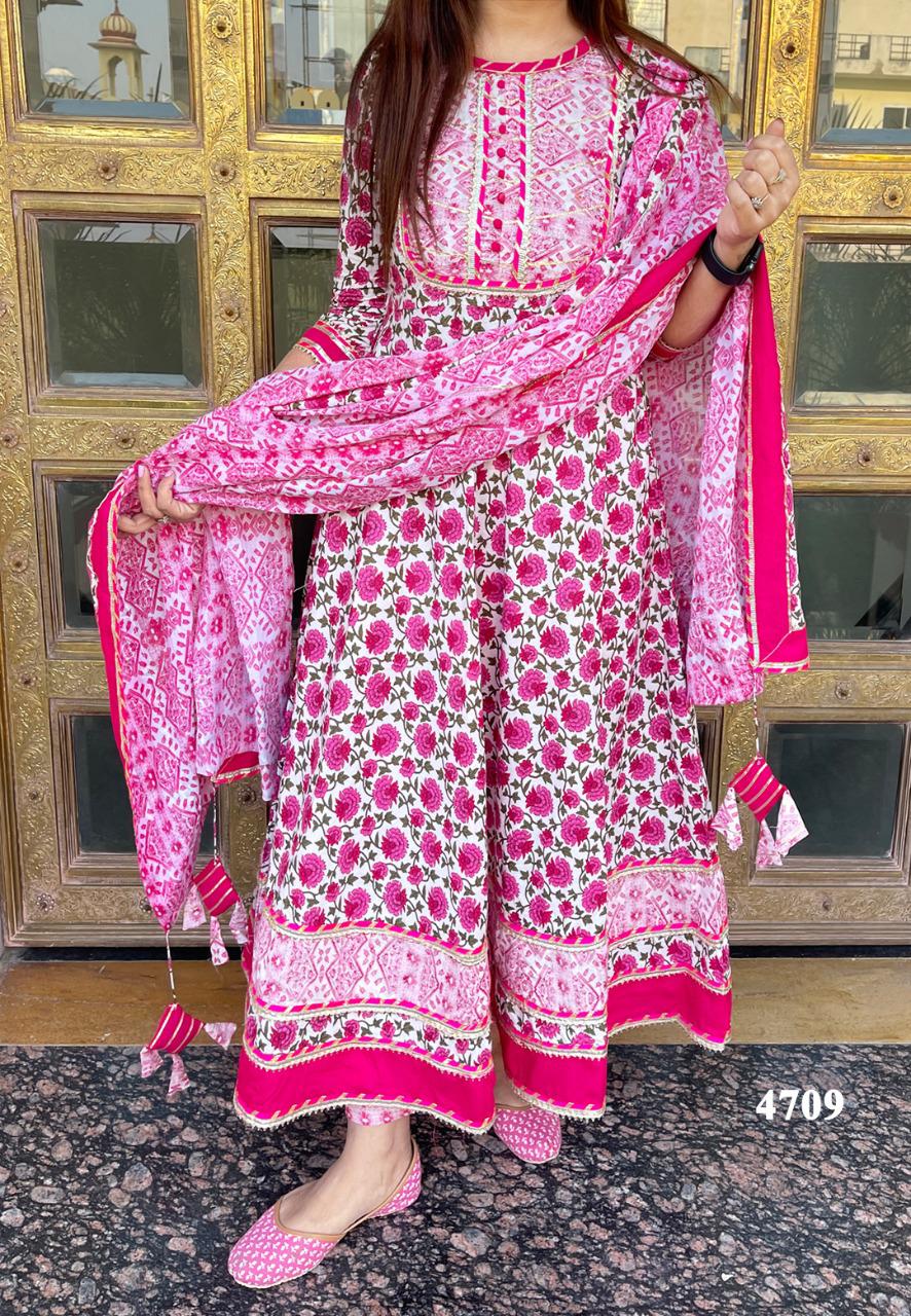 Cotton 3 piece set with Gota detailing(KB)