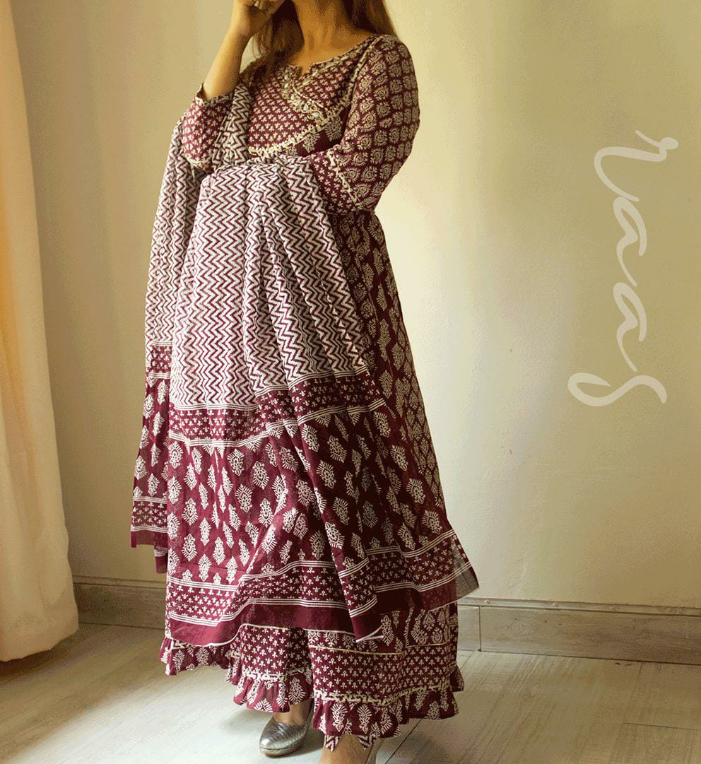 Cotton Kalidar Kurti with Pant
