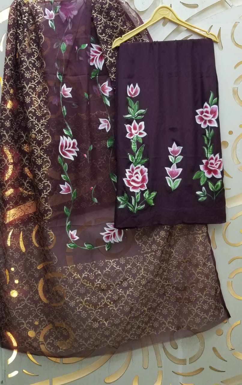 Crepe Handpainted Suit