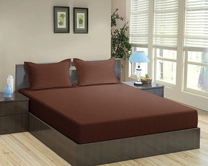 Satin Stripes King-Size Fitted Bedding Set