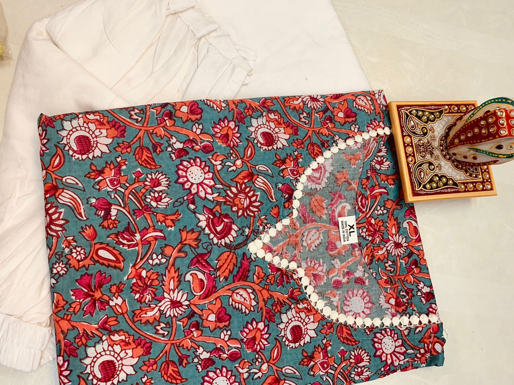 Cotton Kurti with Afgani Salwar
