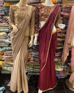 Georgette Embroidered Sarees with stone work