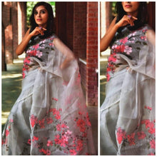 Load image into Gallery viewer, Stunning Hand Painted Organza Sarees