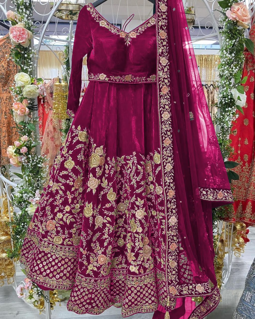 Bridal Viscose Velvet Lehenga Choli