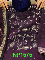 Viscose Modal Chanderi Anarkali with badla work