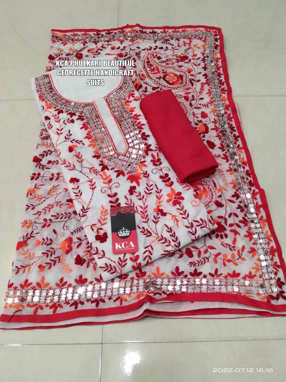 Georgette suits with Kantha embroidery