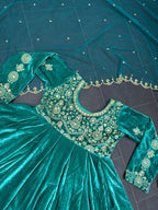Velvet Anarkali with embroidery