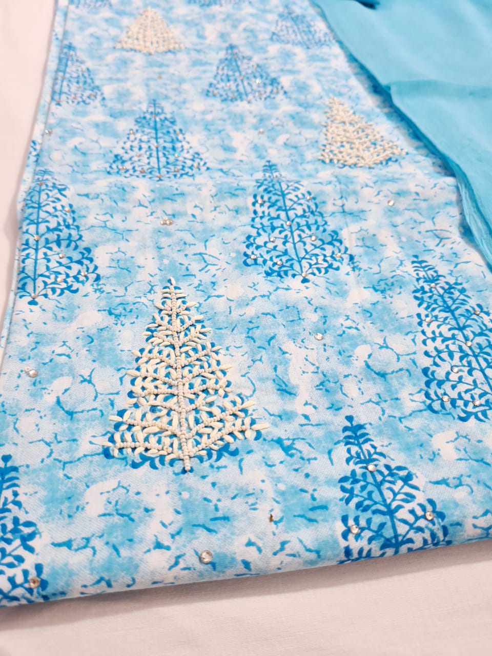 Digital Cotton Printed Shirt, Chiffon Dupatta n Cotton Bottom