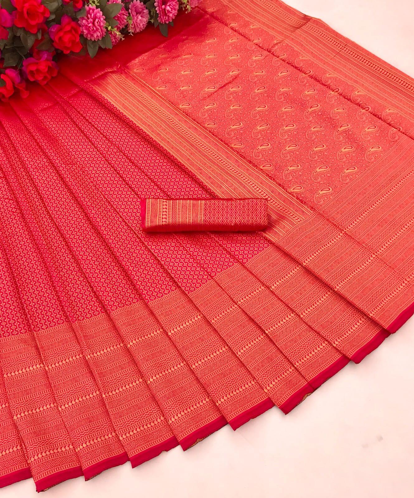 Devratna Red Saree