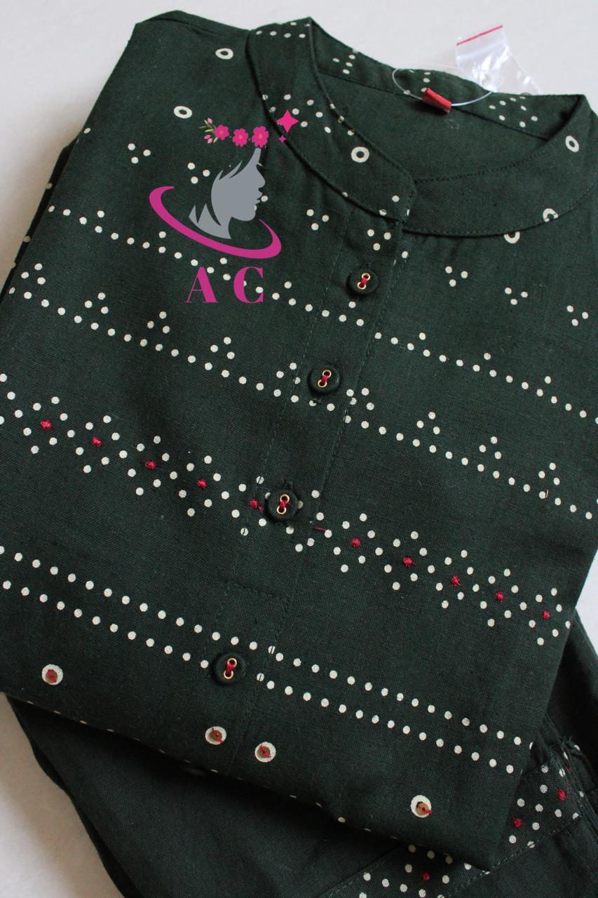 Cotton Aline Stitched Shirt with Pant