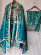 Upada Silk Short Anarkali with Salwar