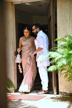 Beautiful Organza Saree with embroidery and sequins
