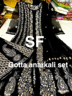 Chikankari Anarkali Sharara with gotta patti work
