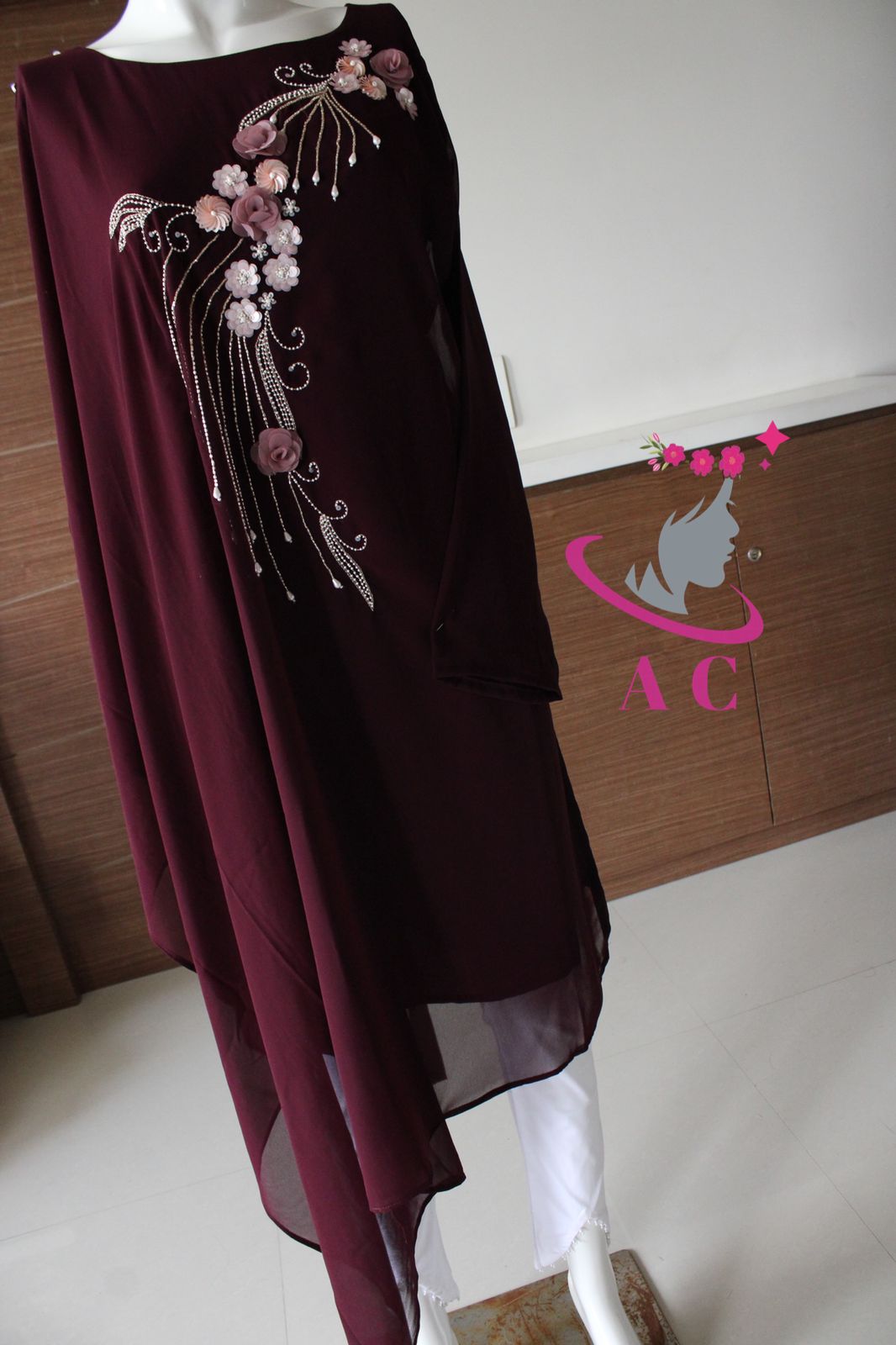 Georgette Kaftans with handwork