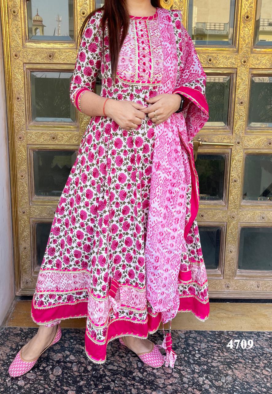 Cotton 3 piece set with Gota detailing(KB)