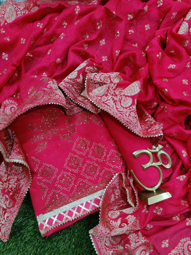 Beautiful Uppada Silk Suit with Swarovski