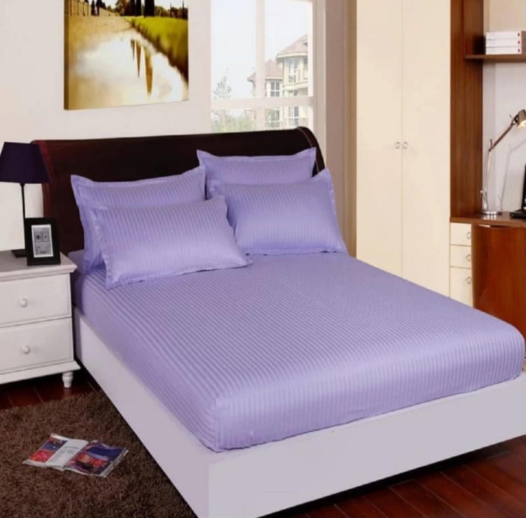 Satin Stripes King-Size Fitted Bedding Set