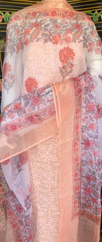 Kota Doriya Shirt with Jall Embroidery and block print Dupatta n Bottom