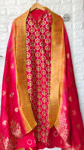 Chanderi Silk Suit with Benarsi Dupatta