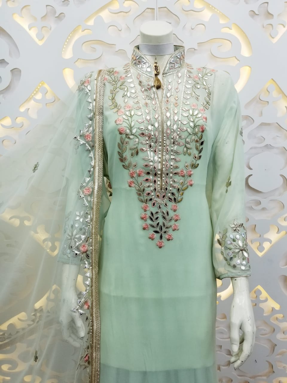 Beautiful Georgette Semi-stitched with Gota work